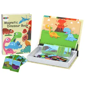 Produkt mamido Magnetická kniha puzzle Dino 64 dílků - karty hlavolam