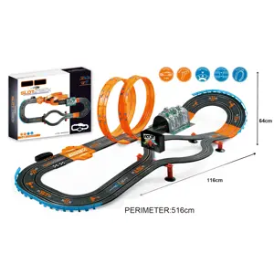 Mamido Mamido Autodráha Slot Track 1:43 pro dva 516 cm oranžová Tunel