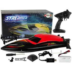 Produkt mamido Motorový člun na dálkové ovládání Streamer RC 2,4 GHz červený