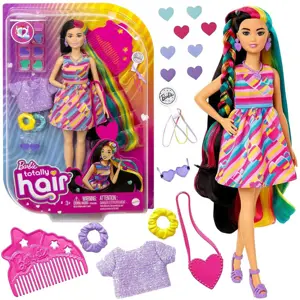 Produkt mamido Panenka Barbie Totally Hair barevné vlasy doplňky srdíčka