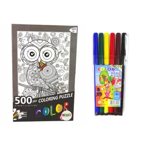 mamido Puzzle k vymalování Sova 500 dílků