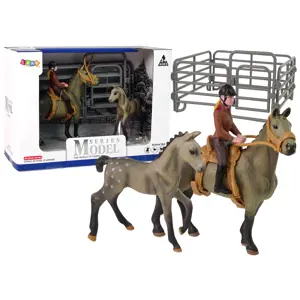 Produkt mamido Sada 3 figurek koně s ohradou + jezdec