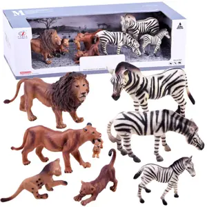 Produkt mamido Sada zvířátek SAFARI figurky lev, zebra