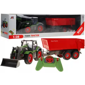 mamido Traktor s vlečkou na dálkové ovládání RC zeleno-červený
