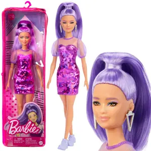 Modelka Barbie Fashionistas č. 178 fialový outfit