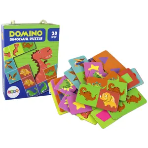 Oboustranné puzzle DOMINO Dinosauři 28 dílků