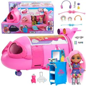 Růžové duhové letadlo Barbie Extra Fly Minis panenka pilotka