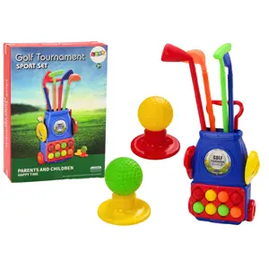 Sada na mini-golf vozík na kolečkách 4 hole míčky