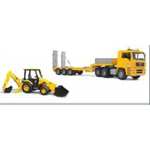 Bruder 1654 Nákladní auto MAN návěs + traktor JCB MIDI CX