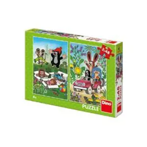 Dino puzzle Krtek se Raduje 2x48 dílků 18x26cm v krabici 27x19x4cm