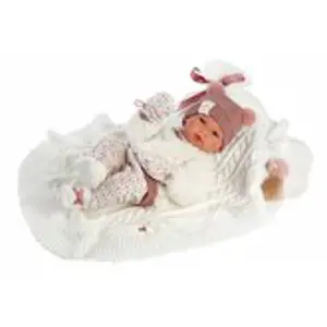 Llorens 63576 NEW BORN HOLČIČKA - realistická panenka miminko s celovinylovým tělem  35 cm