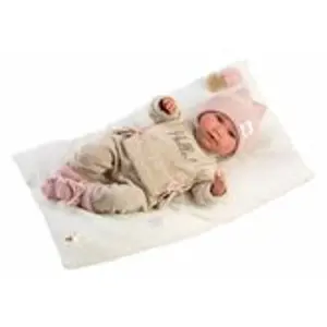 Llorens 74020 NEW BORN - realistická panenka miminko se zvuky a měkkým látkovým tělem 42cm