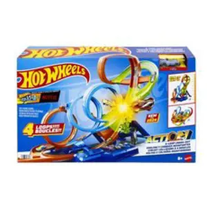 Mattel Hot Wheels Dráha se čtyřmi smyčkami HXR70