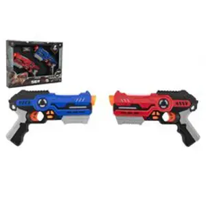 Teddies Pistole 2ks laser game plast 25cm na baterie se zvukem a se světlem