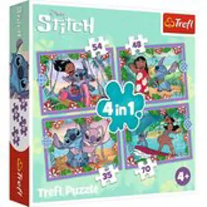 Trefl Puzzle 4v1 Bláznivý den Lilo&Stitch