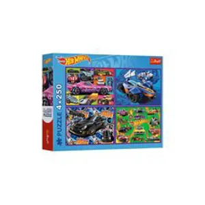 Trefl Puzzle 4x250 - Hot wheels / Závodní auta