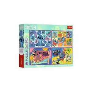 Trefl Puzzle 4x250 - Úžasný Stitch