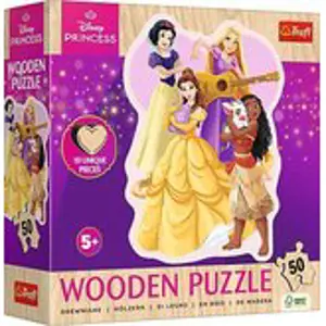 Trefl Puzzle 50 Dřevěné - Disney Pincezna - Roztomilé princezny