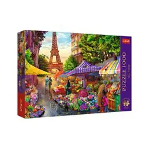 Trefl Puzzle Premium Plus - Čajový čas: Květinový trh, Paříž 1000 dílků