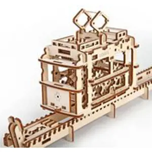 Produkt Ugears 3D dřevěné mechanické puzzle Kabinová lanovka s tratí