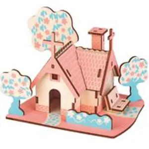 Woodcraft Dřevěné 3D puzzle Americká chata