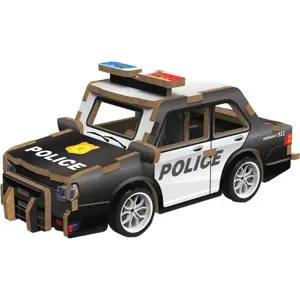 3D puzzle dřevěné - Policejní auto 13 cm, Wiky kreativita, W035431