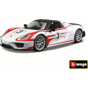 Bburago 1:24 Race Porsche 918 Weissach White, Bburago, W007356