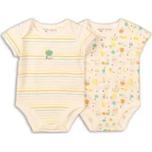 Body kojenecké 2pack, Minoti, ABC 5, bílá - 62/68 | 3-6m