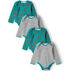 Body kojenecké 4pack, Minoti, 15mbaby 9, modrá - 68/74 | 6-9m