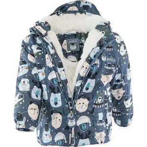 bunda zimní chlapecká s kožíškem, Pidilidi, PD1130-02, modrá - 86 | 18m