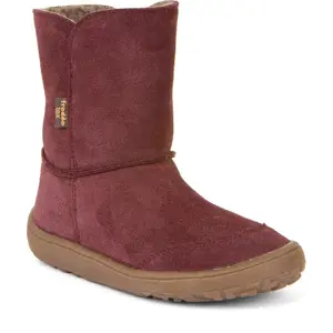 Dívčí zimní barefoot boty TEX SUEDE Bordeaux, Froddo, G3160238-1, červená - 39