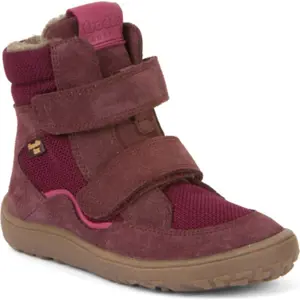 Dívčí zimní barefoot boty TEX WINTER Bordeaux, Froddo, G3160233-7, červená - 40