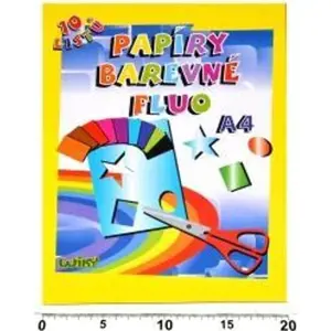 Papíry barevné W fluo A4, 10 listů, WIKY, 886466