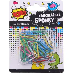 Sponka kancelářská barevná 40 ks, 28 mm, TOTO, W834604