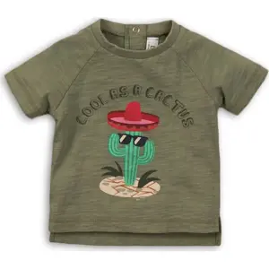 Tričko chlapecké s krátkým rukávem, Minoti, CACTUS 1, khaki - 80/86 | 12-18m