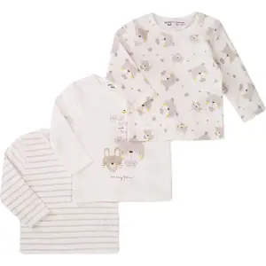 Tričko kojenecké 3pack, Minoti, Little 2, béžová - 74/80 | 9-12m